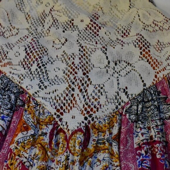 Free People Count Me In Trapeze Boho Tank Top Floral Mini Dress Size XS - Picture 8 of 15